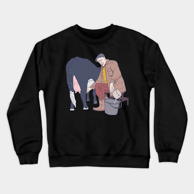 Cow Milking - Udder Farmer - Cattle Whisperer Crewneck Sweatshirt by DeWinnes